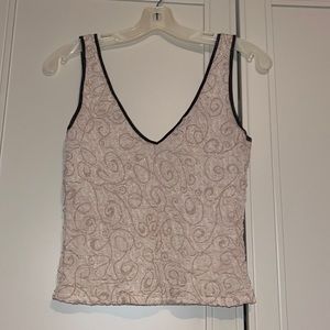 Fancy cream blouse w lovely detail & embellished - small